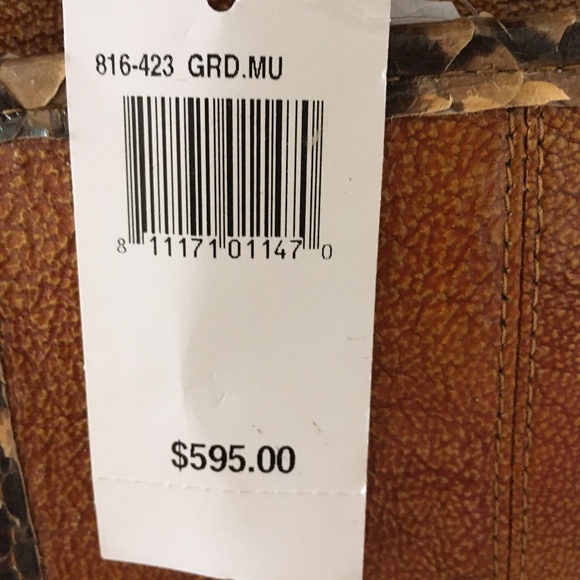 Carlos Falchi Leather and Python Exotic Clutch NWT - Picture 8 of 10